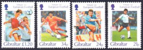 Poštovní známky Gibraltar 1996 ME ve fotbale Mi# 759-62 Kat 7€