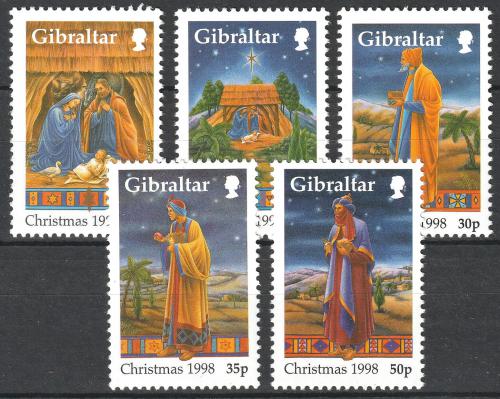 Poštovní známky Gibraltar 1998 Vánoce Mi# 847-51 Kat 5€