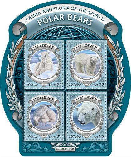 Poštovní známky Maledivy 2016 Lední medvìdi Mi# 6330-33 Kat 11€