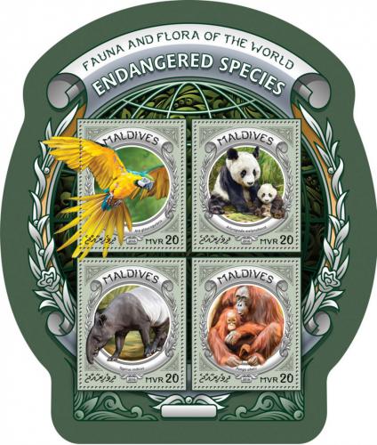 Poštovní známky Maledivy 2016 Ohrožná fauna Mi# 6429-32 Kat 10€