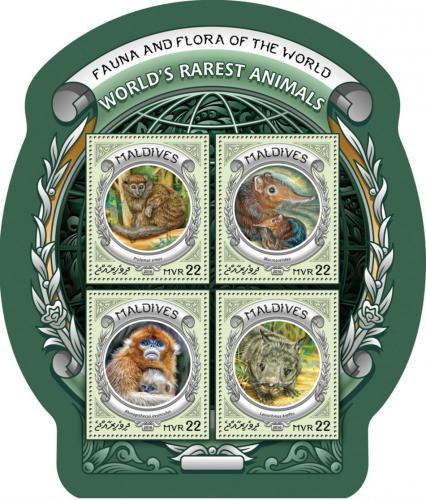 Poštovní známky Maledivy 2016 Nejohroženìjší druhy Mi# 6439-42 Kat 11€