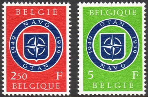 Poštovní známky Belgie 1959 NATO, 10. výroèí Mi# 1147-48