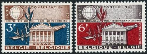 Potovn znmky Belgie 1961 Nrodn palc v Bruselu Mi# 1251-52