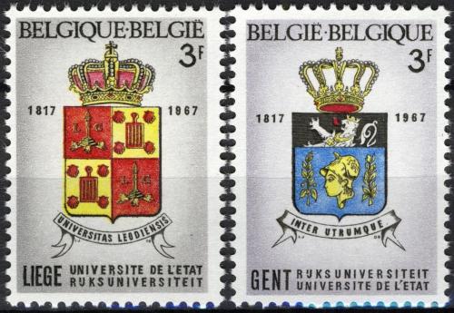 Potovn znmky Belgie 1967 Znaky univerzit Mi# 1489-90