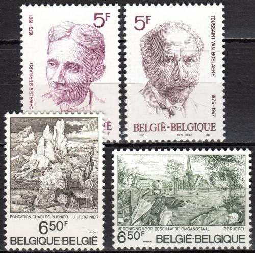 Poštovní známky Belgie 1976 Kultura a osobnosti Mi# 1880-83