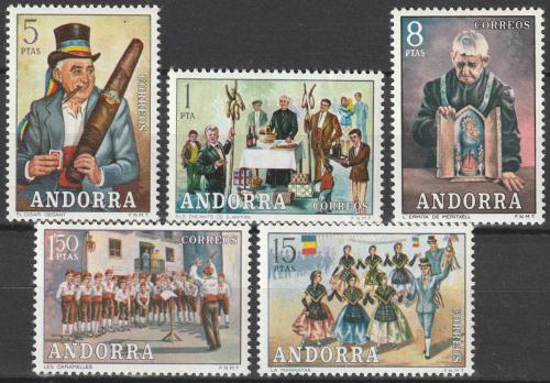 Poštovní známky Andorra Šp. 1972 Lidové zvyky a tradice Mi# 78-82