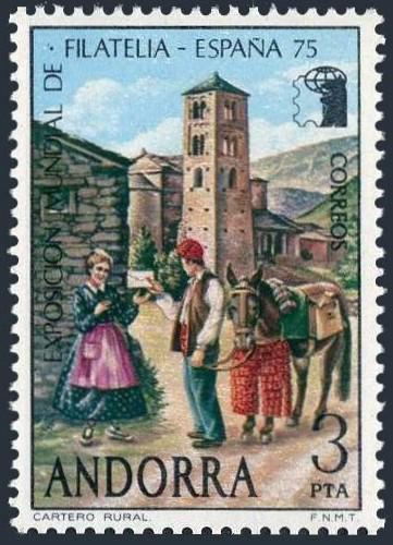 Poštovní známka Andorra Šp. 1975 Listonoš u kostela St. Joan de Caselles Mi# 95