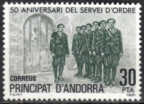 Poštovní známka Andorra Šp. 1981 Lidové milice, 50. výroèí Mi# 140