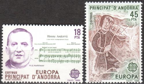 Poštovní známky Andorra Šp. 1985 Evropa CEPT, rok hudby Mi# 181-82