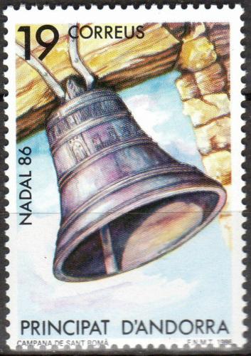 Potovn znmka Andorra p. 1986 Zvon kostela Sant Romà de Les Bons, vnoce Mi# 191