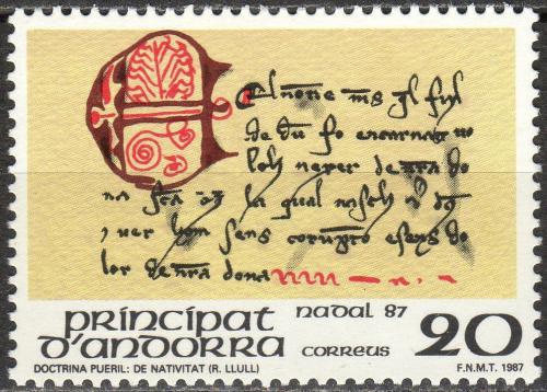 Poštovní známka Andorra Šp. 1987 Vánoce, Doctrina pueril Mi# 198