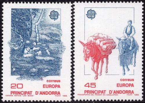 Poštovní známky Andorra Šp. 1988 Evropa CEPT, doprava a komunikace Mi# 200-01