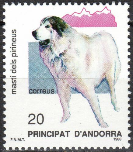 Poštovní známka Andorra Šp. 1988 Pyrenejský horský pes Mi# 202