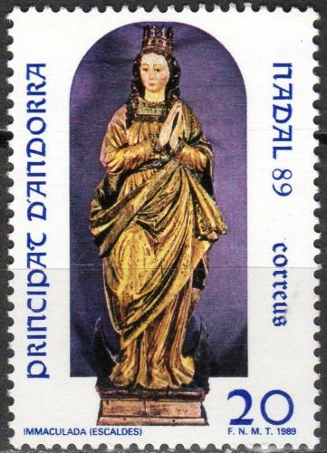 Poštovní známka Andorra Šp. 1989 Vánoce, socha Panny Marie Mi# 213