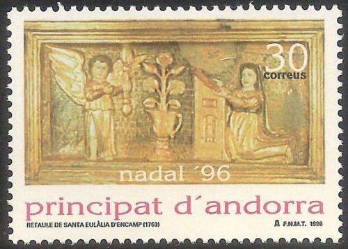 Poštovní známka Andorra Šp. 1996 Vánoce, náboženské umìní Mi# 250