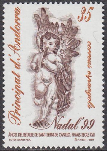 Poštovní známka Andorra Šp. 1999 Vánoce, socha andìla Mi# 269