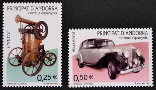 Poštovní známky Andorra Šp. 2002 Dìjiny výroby automobilù Mi# 293-94