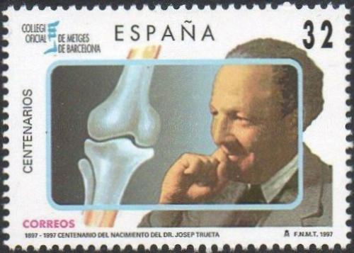 Potovn znmka panlsko 1997 Josep Trueta, ortoped Mi# 3322