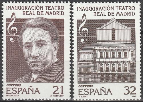 Poštovní známky Španìlsko 1997 Znovuotevøení Královského divadla Mi# 3355-56