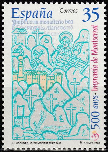 Potovn znmka panlsko 2000 Tiskrna kltera Montserrat, 500. vro Mi# 3529