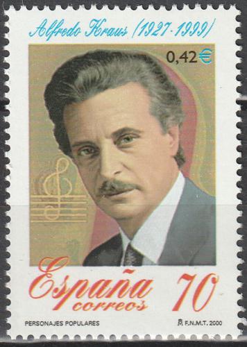 Poštovní známka Španìlsko 2000 Alfredo Kraus, operní zpìvák Mi# 3601