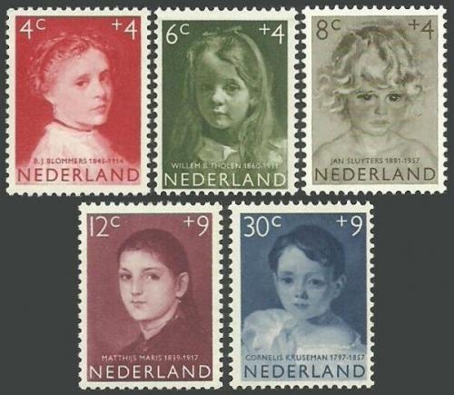 Poštovní známky Nizozemí 1957 Umìní, portréty dìtí Mi# 707-11 Kat 14€