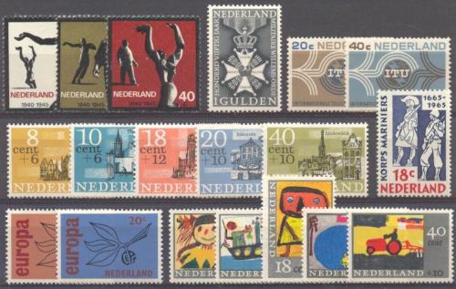 Kompletní roèník známek Nizozemí 1965 Mi# 836-55