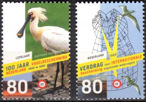 Poštovní známky Nizozemí 1999 Svaz ochrany ptákù, 100. výroèí Mi# 1706-07