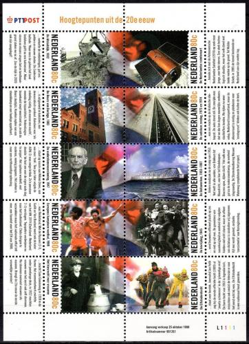 Poštovní známky Nizozemí 1999 Slavné události 20. století Mi# 1740-49 Bogen Kat 17€