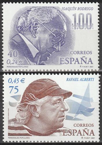 Poštovní známky Španìlsko 2001 Osobnosti Mi# 3616-17