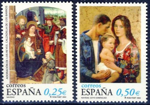 Poštovní známky Španìlsko 2002 Vánoce, umìní Mi# 3811-12