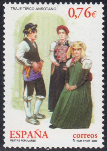 Poštovní známka Španìlsko 2003 Lidové kroje z Ansó Mi# 3814