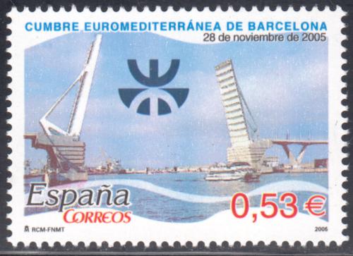 Poštovní známka Španìlsko 2005 Most v pøístavu v Barcelonì Mi# 4089