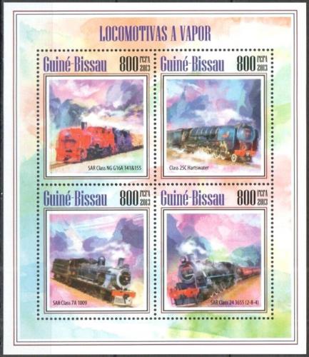 Poštovní známky Guinea-Bissau 2013 Parní lokomotivy Mi# 6971-74 Kat 13€