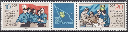 Poštovní známky DDR 1981 Parlament svobodné mládeže Mi# 2609-10