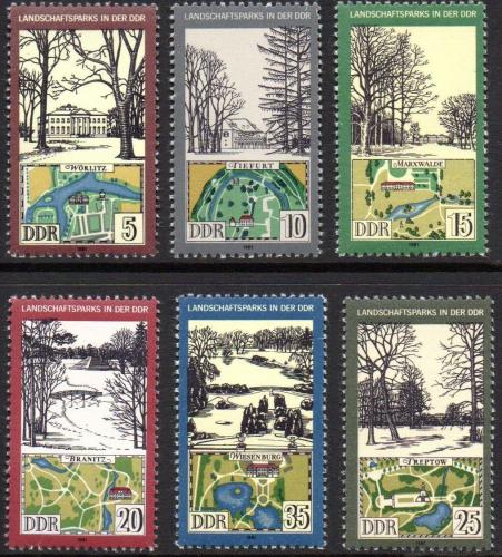 Poštovní známky DDR 1981 Parky Mi# 2611-16
