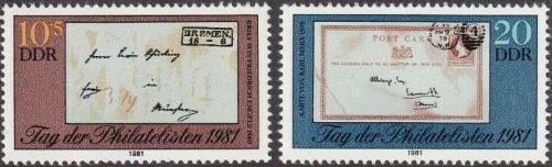 Poštovní známky DDR 1981 Den filatelie Mi# 2646-47