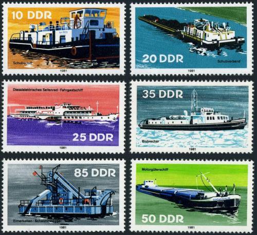 Poštovní známky DDR 1981 Nákladní lodì Mi# 2651-56