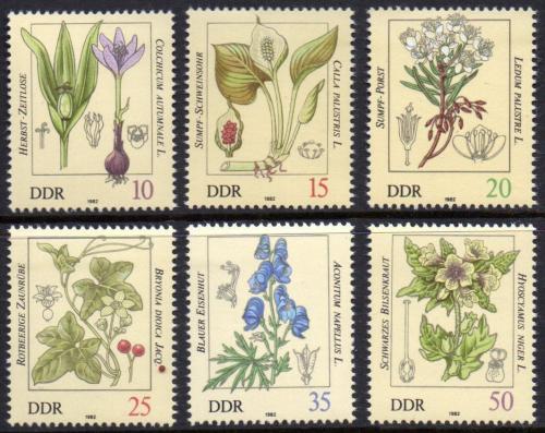 Poštovní známky DDR 1982 Jedovaté rostliny Mi# 2691-96
