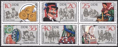 Poštovní známky DDR 1982 Lužické lidové zvyky Mi# 2716-21