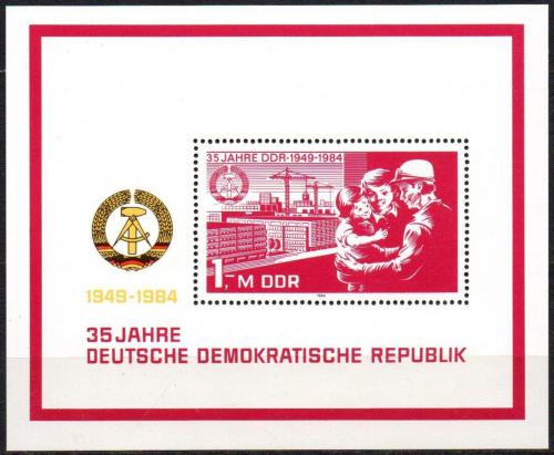 Poštovní známka DDR 1984 Vznik republiky, 35. výroèí Mi# Block 78