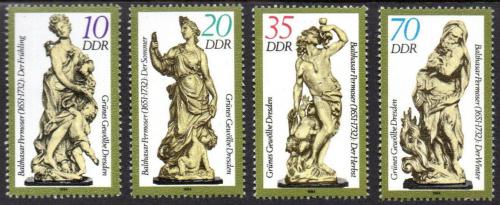 Poštovní známky DDR 1984 Sochy ze slonoviny Mi# 2905-08