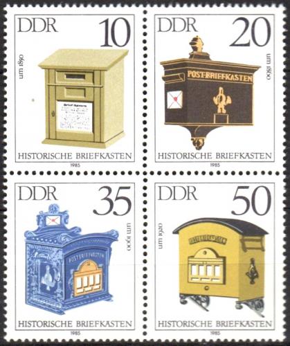 Poštovní známky DDR 1985 Poštovní schránky Mi# 2924-27 