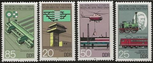 Poštovní známky DDR 1985 Železnice Mi# 2968-71