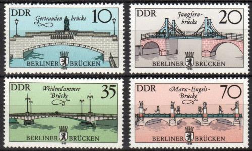 Poštovní známky DDR 1985 Historické mosty v Berlínì Mi# 2972-75