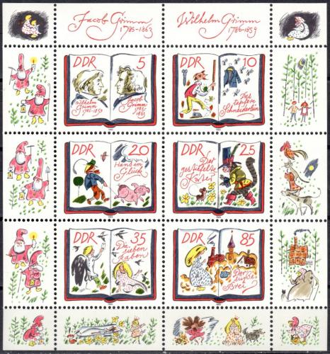 Poštovní známky DDR 1985 Pohádky bratøí Grimmù Mi# 2987-92