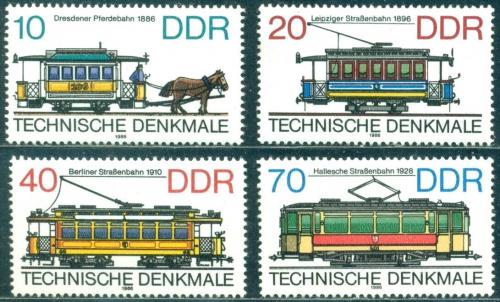 Potovn znmky DDR 1986 Historick tramvaje Mi# 3015-18 - zvtit obrzek
