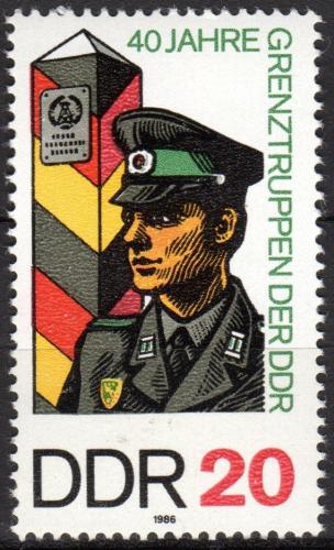 Poštovní známka DDR 1986 Pohranièní stráž, 40. výroèí Mi# 3048