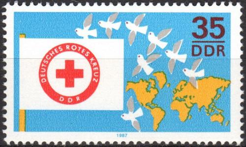 Poštovní známka DDR 1987 Kongres Èerveného køíže Mi# 3088