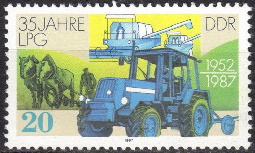 Poštovní známka DDR 1987 Traktor Mi# 3090